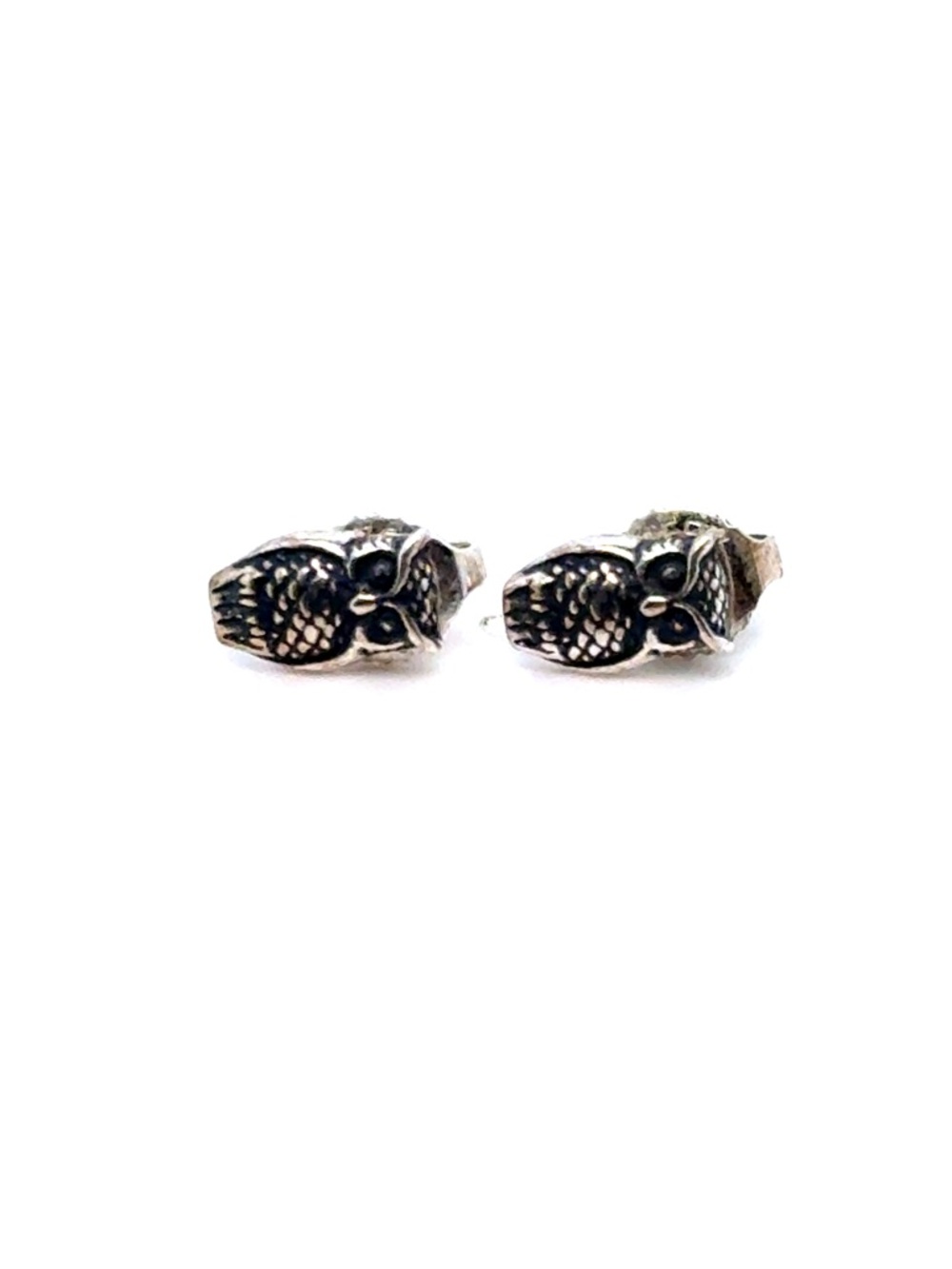 James Avery Mini Silver Owl Stud Earrings-‎ Retired